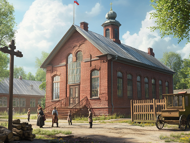 Здание первой школы в Хуторке (1887 год)