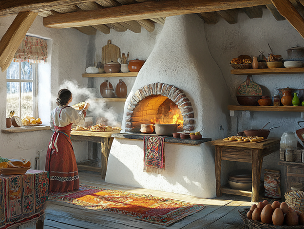 Украинская печь и кулинарные обычаи (село Красная Поляна)
