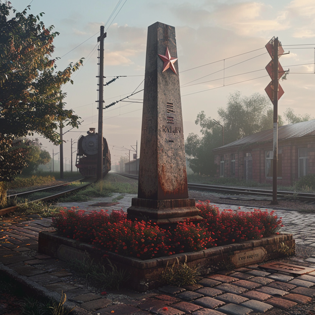 Обелиск в память о погибших железнодорожниках (станция Новокубанская)